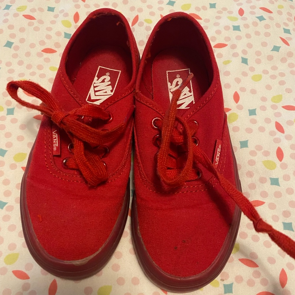 Vans All Red Heritage Shoe (girls or boys)